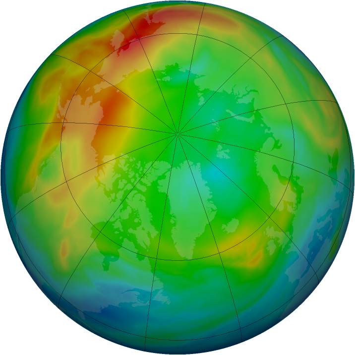 Arctic ozone map for 08 January 2008